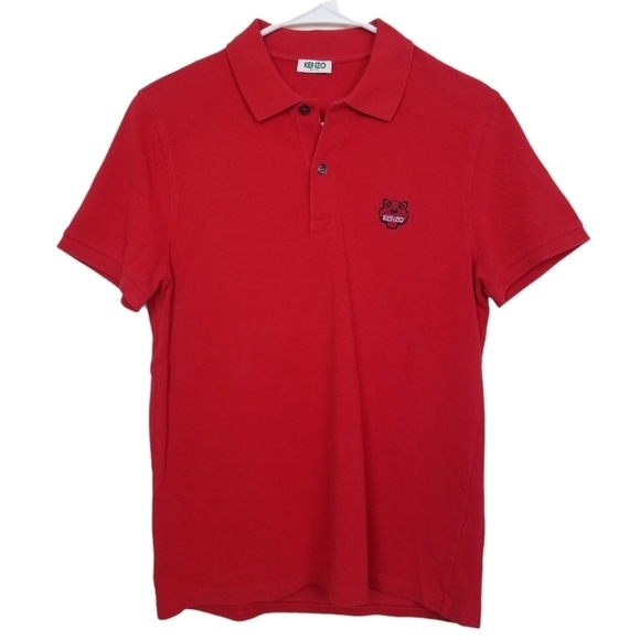 Kenzo Paris Red Polo Medium NO SIZE TAG - Picture 1 of 5